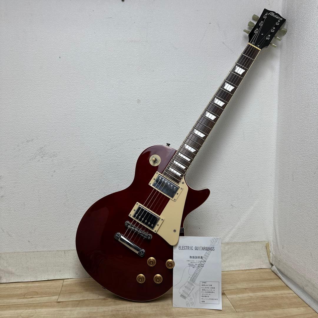 Maison メイソンレスポ―ルタイプ　エレキギター赤美品 ギターケース付き Amazon | Maison メイソン エレキギター レスポールタイプ サクラ楽器