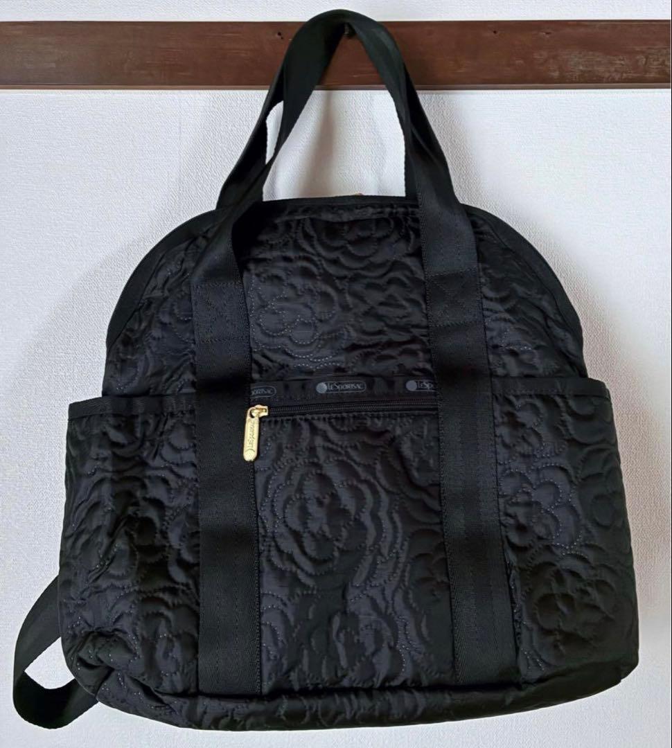 レスポートサック パフィーブロッサムズ 2wayリュック バックパック 黒