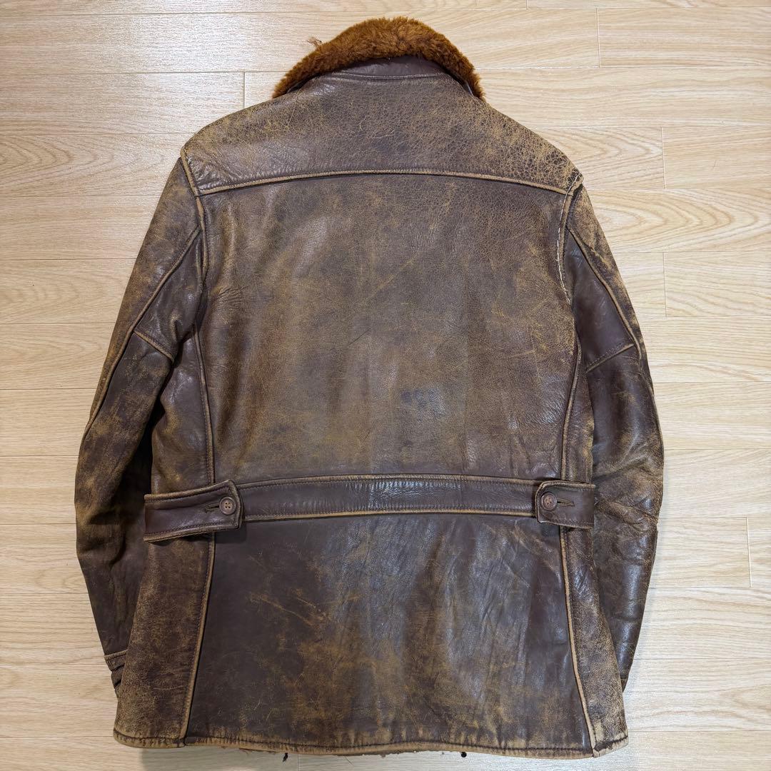 Vintage】50s レザーボアコート 襤褸 - メルカリ