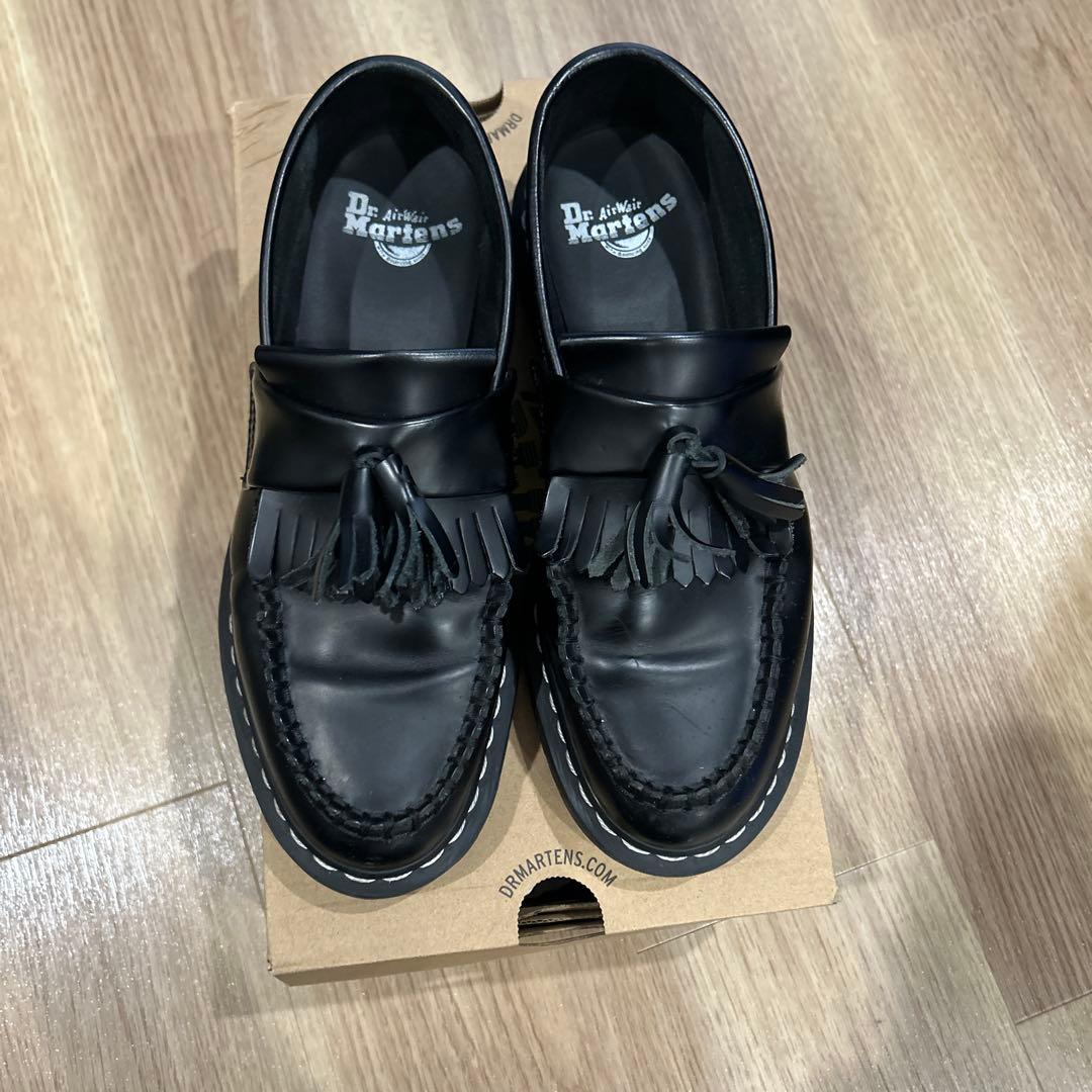 箱付き】ドクターマーチン ホワイトステッチ タッセルローファー 25cm