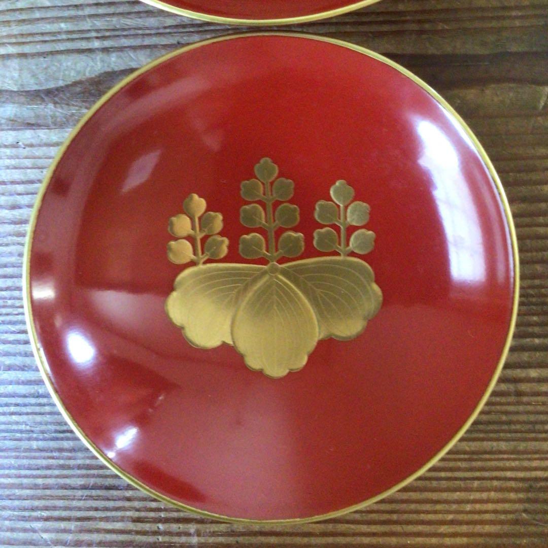 No2415 時代 五七桐紋蒔絵杯 三重盃揃い酒器 時代漆芸品 木箱付 送料