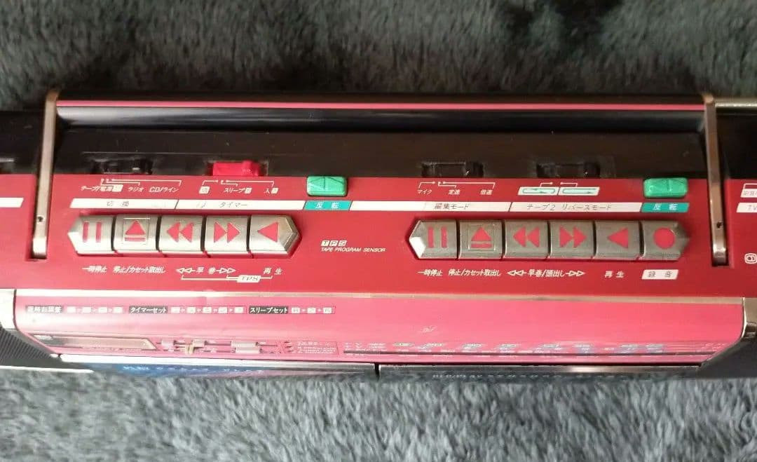 値下げ】ラジカセ ダブルラジカセ 昭和レトロ National 赤 - メルカリ