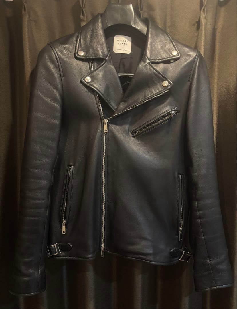 UNITED TOKYO ダブルライダース レザージャケット ブラック 日本製 中古・古着通販】UNITED TOKYO (ユナイテッドトーキョー) ダブル