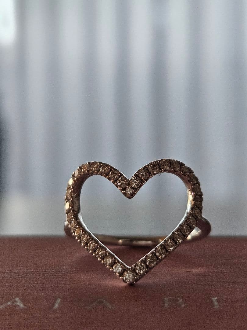 カジャビジュー　ハートリング　ホワイトゴールド　0.35ct　９号　WG