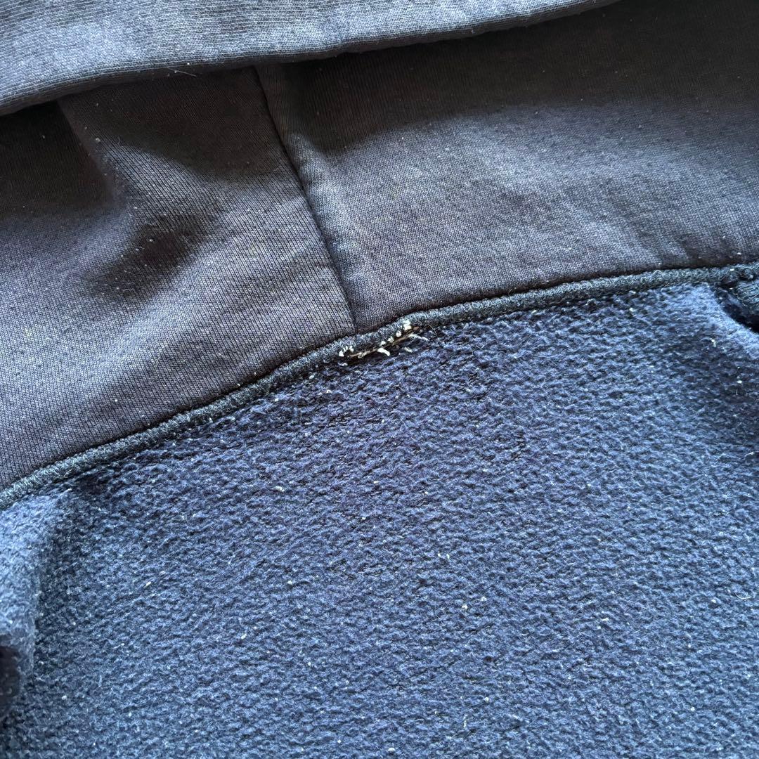 80s フルジップパーカー USA製 ナス紺 アルミジップ XL相当 フェード