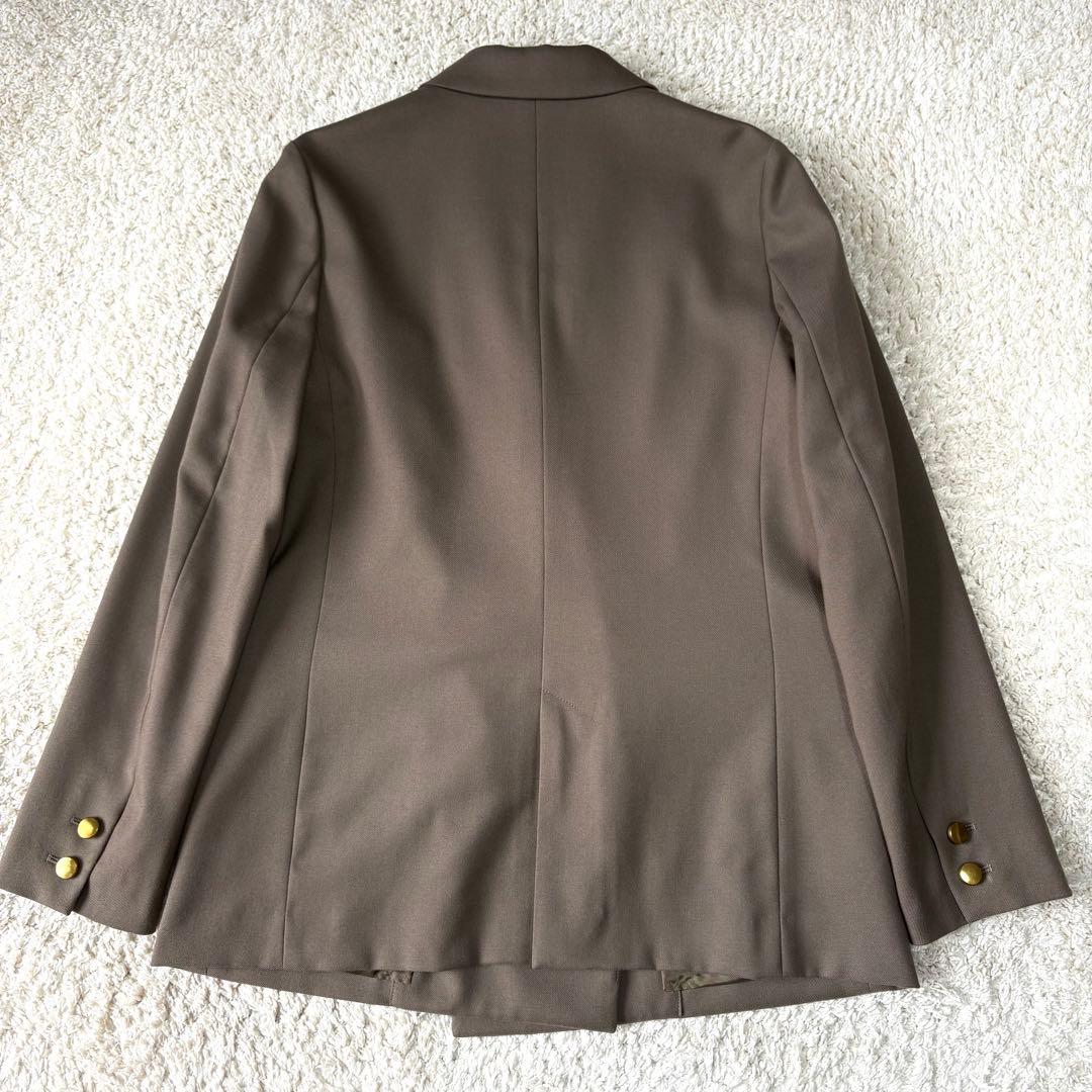 ミックス ノーブル ウールミドルピークドラペルジャケット 金ボタン 38