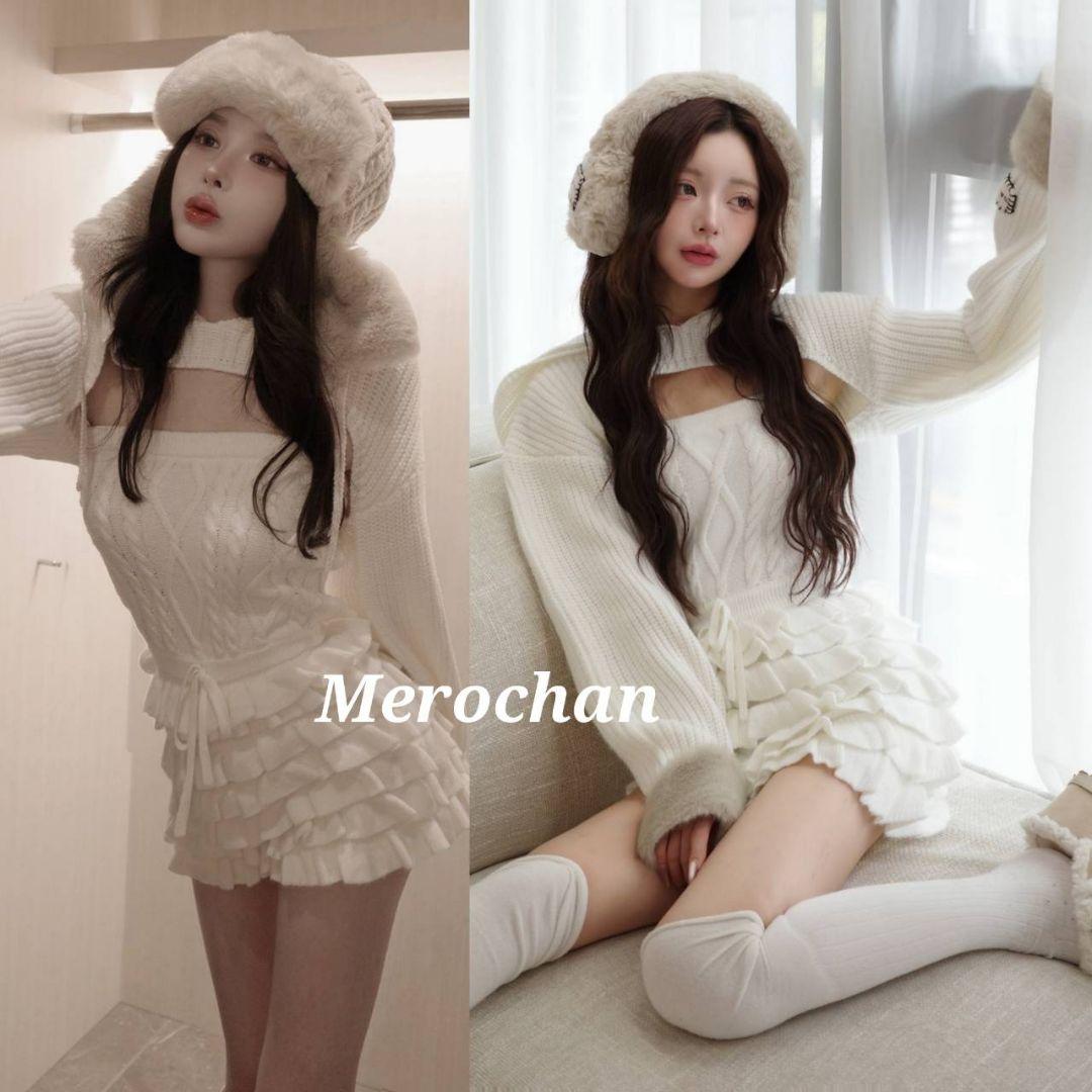 ダーリッチ フリルニットコンビネゾン ホワイト ダーリッチ Darich フリルニットコンビネゾン （ホワイト