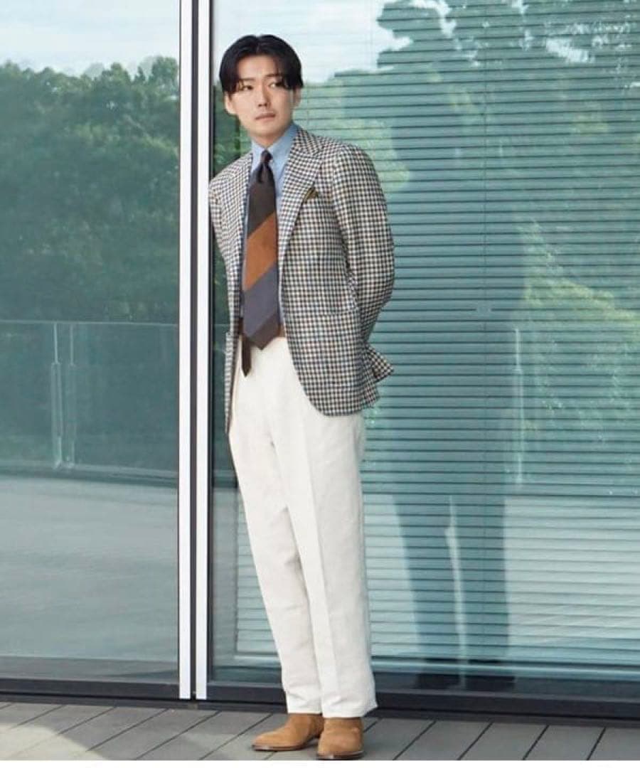 BERNARD ZINS×BEAMS F 別注 コットンリネン 2プリーツ 40