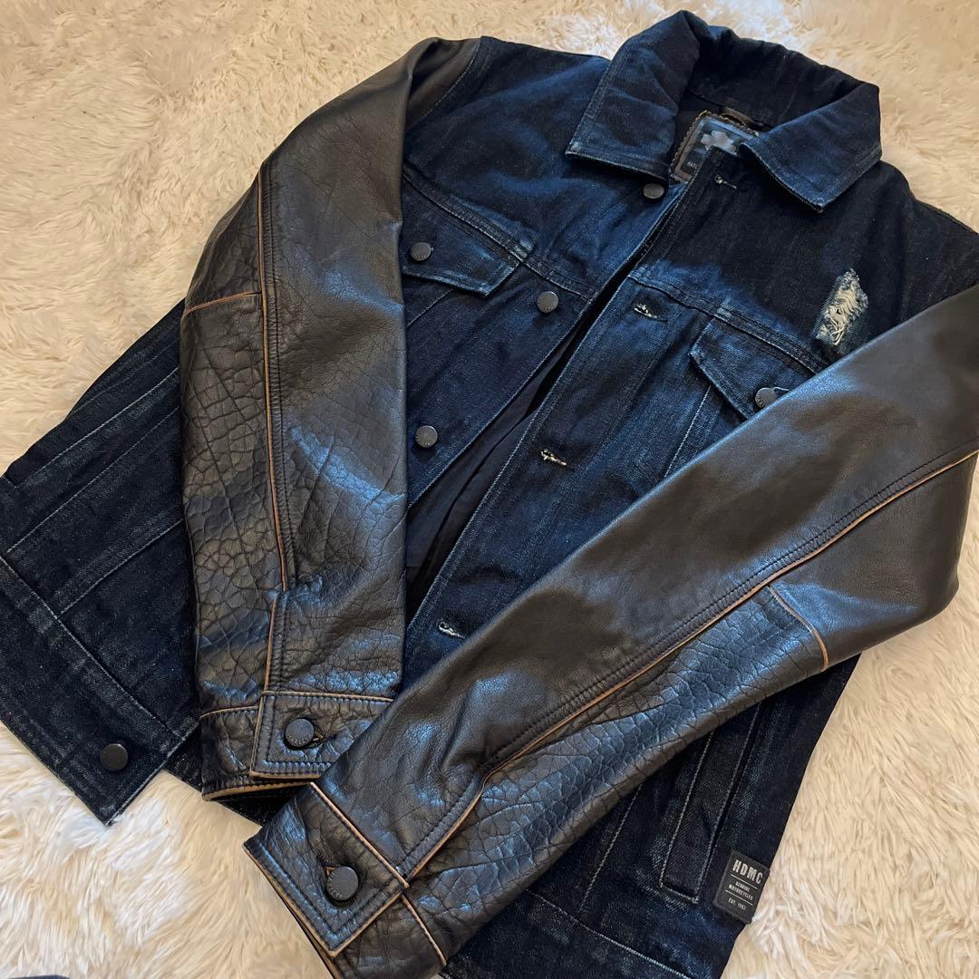 極希少✨HARLEY-DAVIDSON デニム切り替え レザージャケット値下げ中