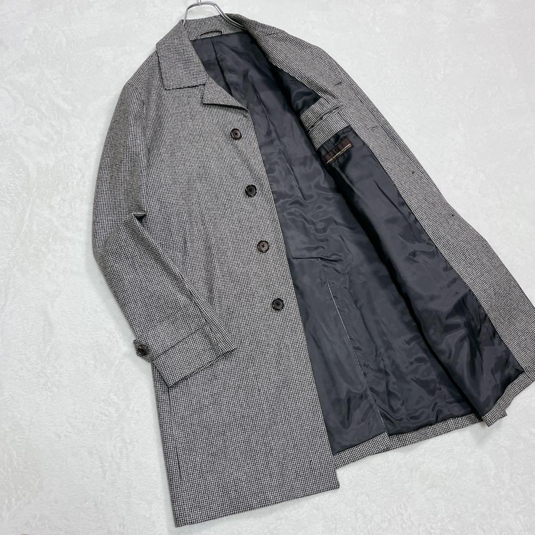 『ユナイテッドアローズ』カノニコ生地 ハウンドトゥース ステンカラーコート XL UNITED ARROWS（ユナイテッドアローズ）の「モッサ ハウンドトゥース