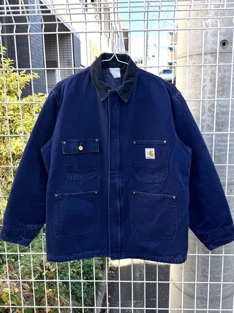 80s カーハート ジップ チョアコート ネイビーブルー 野村訓市 - メルカリ