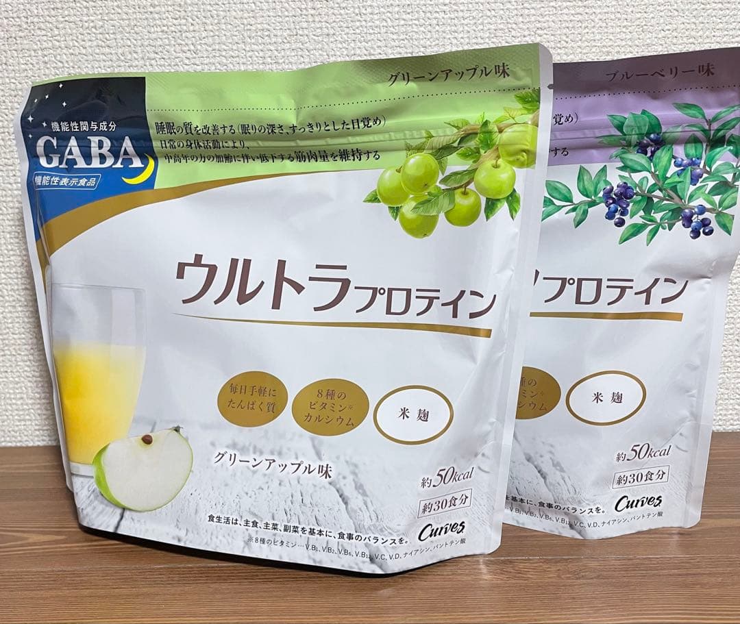 カーブス ウルトラプロテイン 2袋 ブルーべリー味 グリーンアップル味