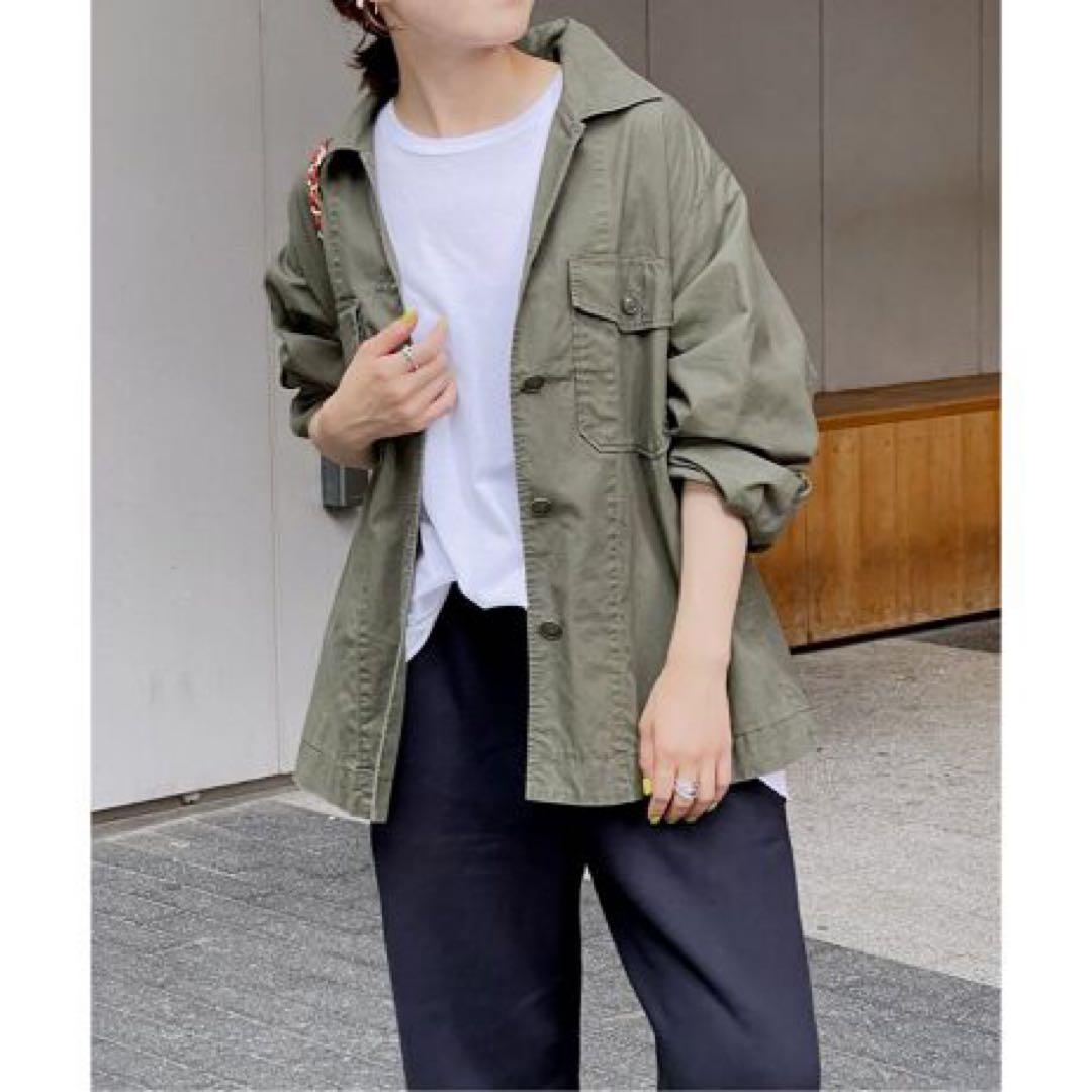 スピック＆スパン　リップストップミリタリーシャツブルゾン　カーキ　ベイクルーズ リップストップミリタリーシャツブルゾン | スピック＆スパン(Spick