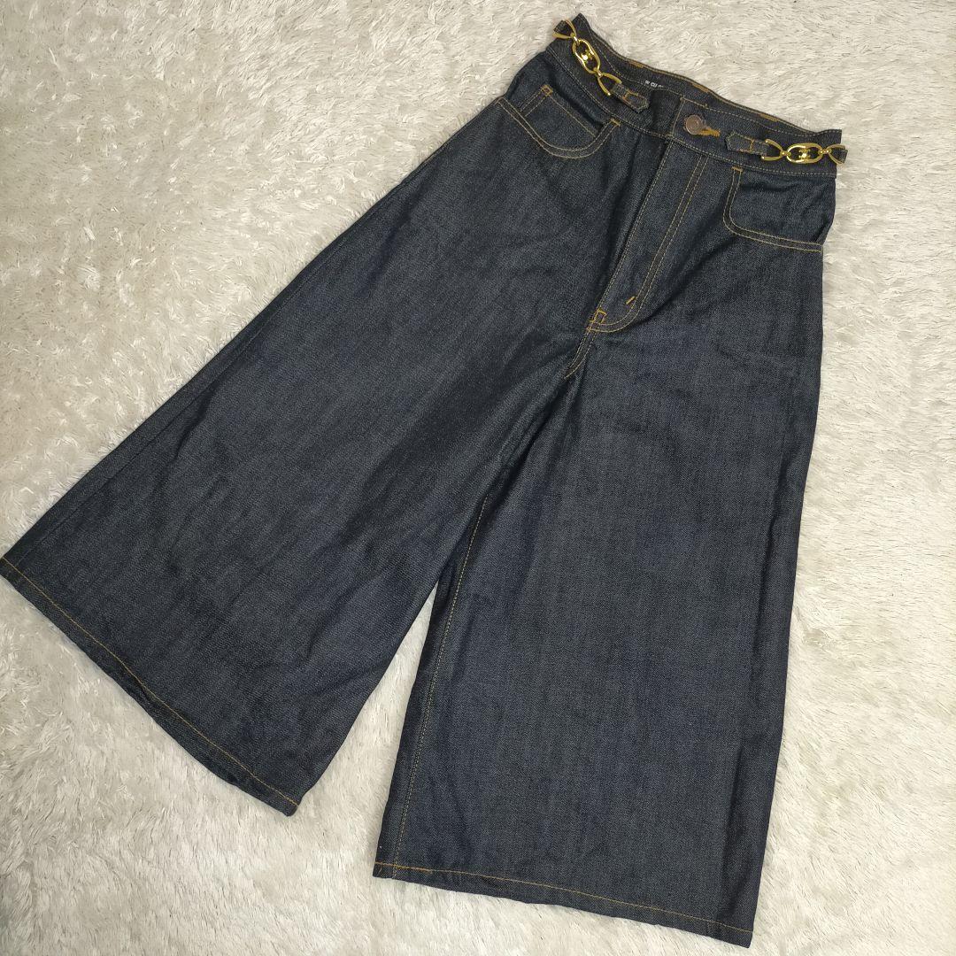 m*i様 【美品】セリーヌ　CELINE 　パンツ　ズボン　ガウチョ　デニム　ジ セリーヌ CELINE パンツ デニム ジーンズ ブルー レディース CELINE