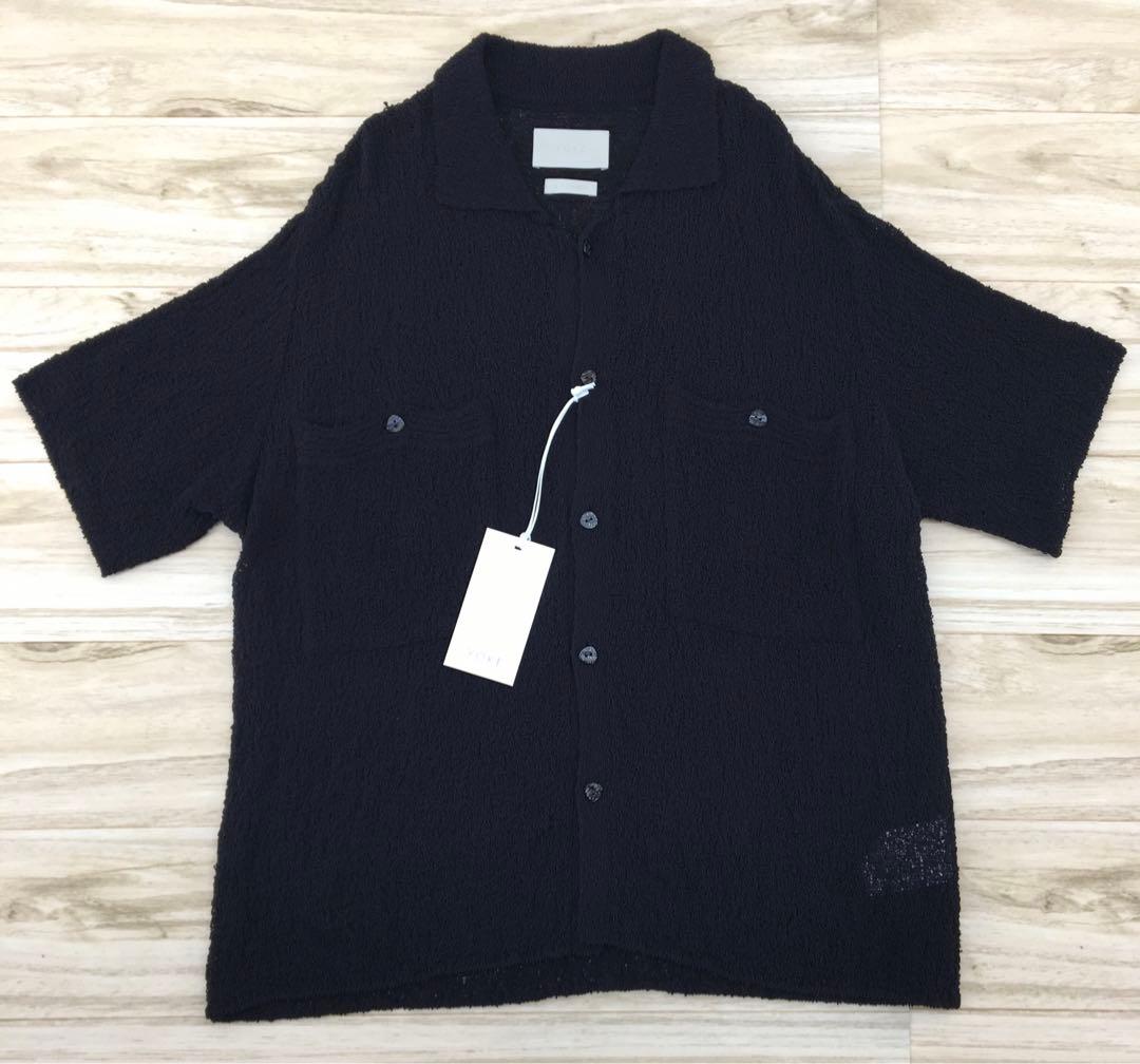 YOKE 25SS コットン シアー ニット オープンカラーシャツ COTTON SHEER KNIT OPEN COLLAR SHIRT #BLACK [YK25SS0964S] – ciacura