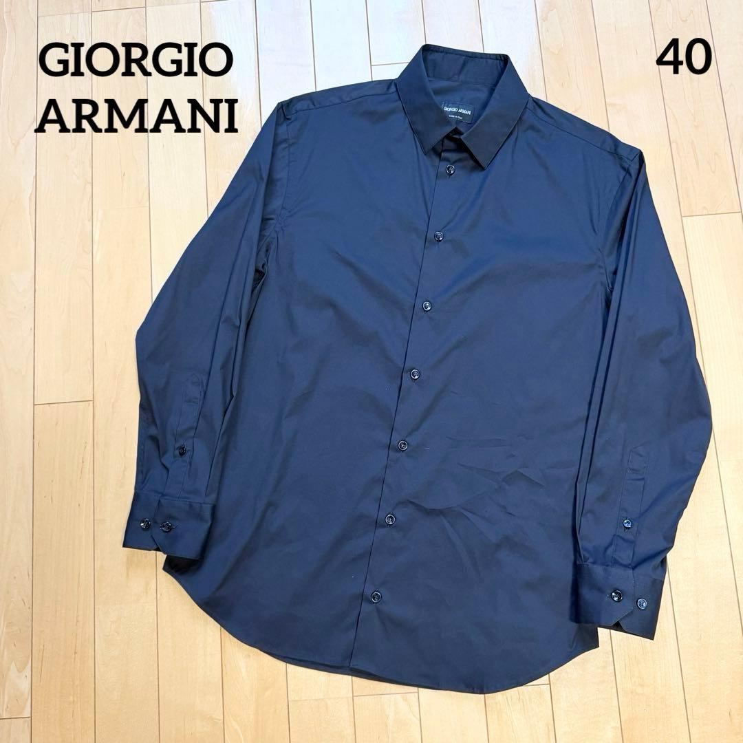 極美品】 国内正規 ジョルジオアルマーニ 長袖シャツ 黒ラベル