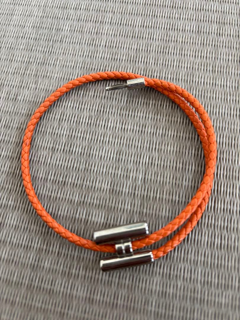 エルメス レザー ブレスレット トゥルニ トレッセ オレンジ 入手困難】Hermesレザーブレスレット トゥルニ トレッセ (HERMES