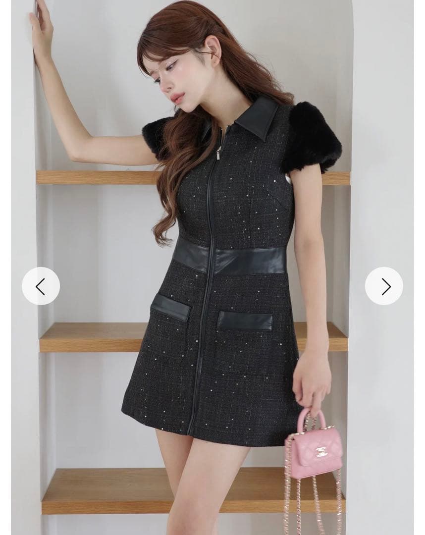 新品タグ付 Randy 2wayカービーツイードワンピース ブラック M - メルカリ