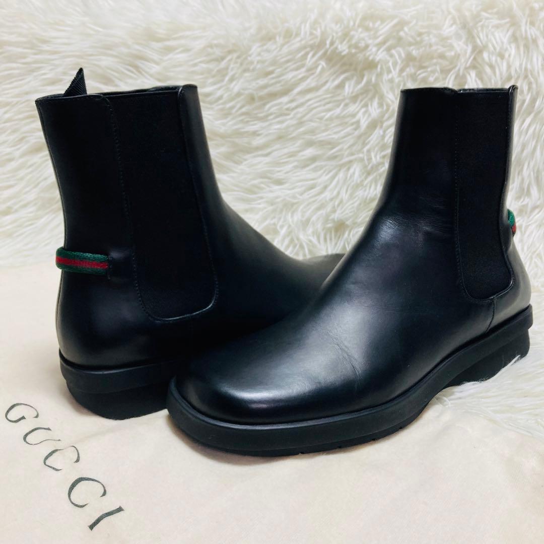 GUCCI グッチ　シェリーライン　サイドゴアブーツ　ブラック　36 GUCCI グッチ シェリーライン サイドゴアブーツ ブラック 36 - メルカリ