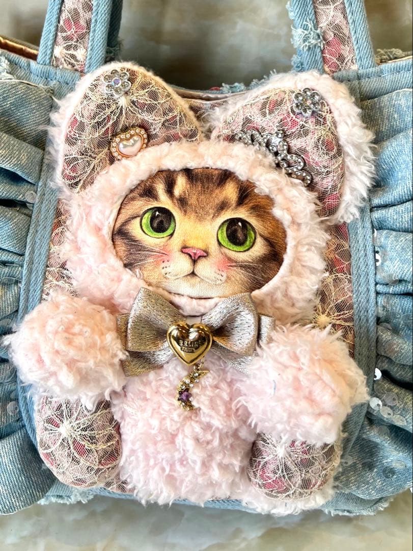 コヤンイサムチョン ぽってり可愛い ハートフリンジとフリルのデニム