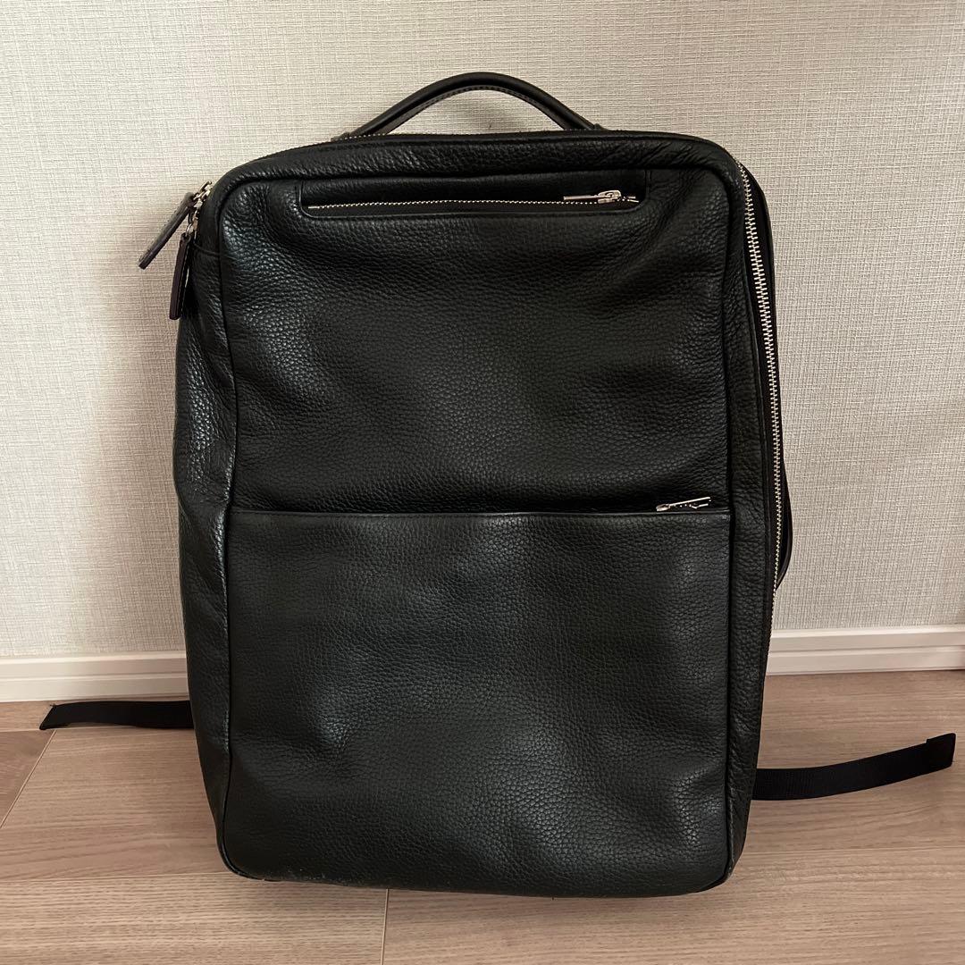 ✨とっても便利で大容量✨レザースリムバックパック！　ブラック 楽天市場】☆楽天1位5冠＆高評価4.86☆【大容量なのに、背負うと