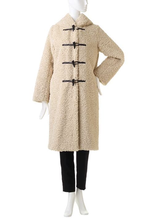 スリードッツ新品紙タグ付き⭐️プードルボア ダッフルコートエコボア