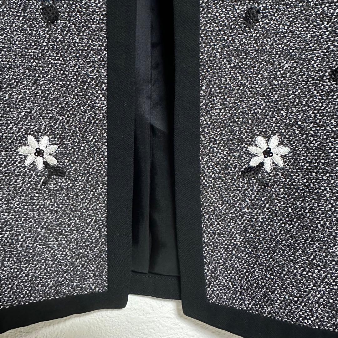 美品】エムズグレイシー38 スーツ 花刺繍スパンコール セレモニー