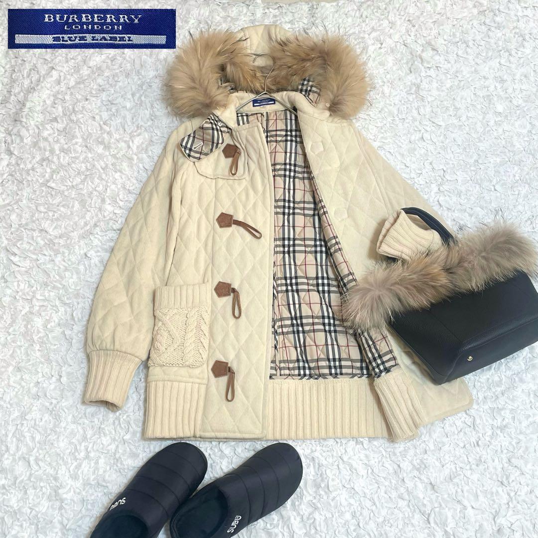 BURBERRYバーバリーダッフルコート ノバチェック フォックスファー 美品】 Burberry / バーバリー | × Gosha Rubchinskiy ノバチェック