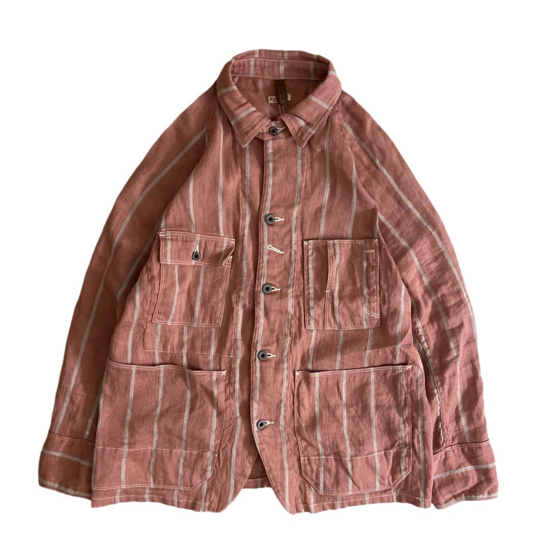 KAPITAL キャピタル リネン ストライプ カバーオール ジャケット