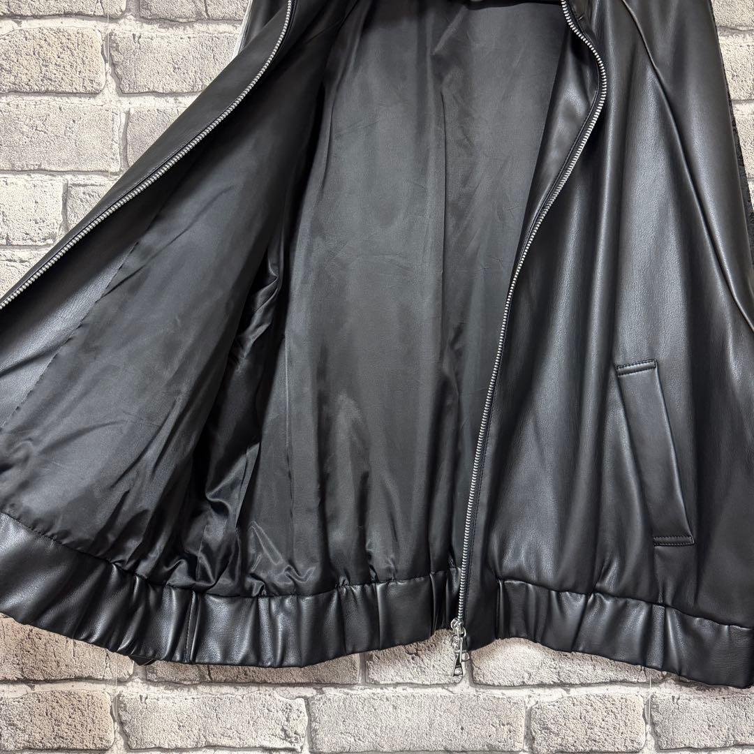 美品】HARE フェイクレザードルマントラックジャケット ブラック
