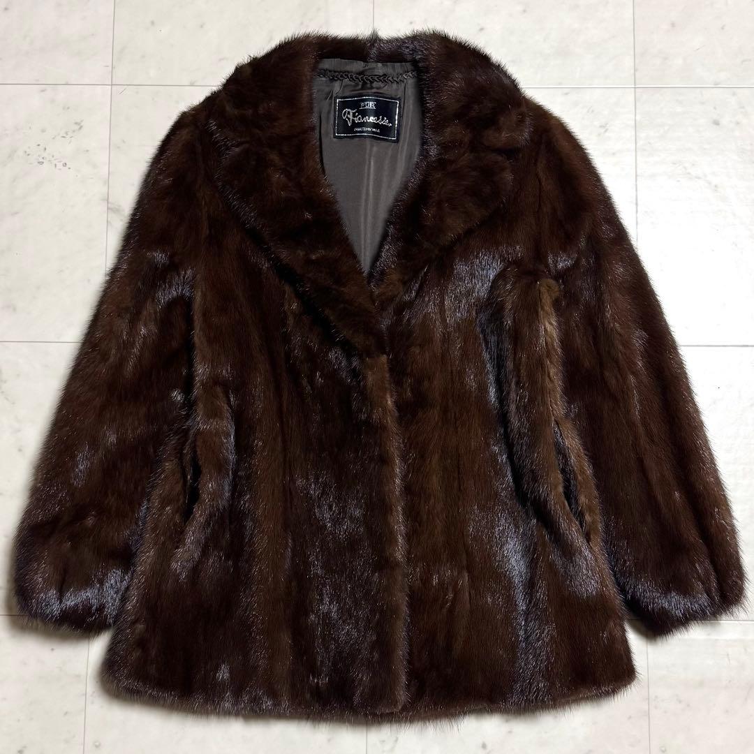 美品 Fiancesse 毛皮コート リアルファー ミンク ブラウン 13号 - メルカリ