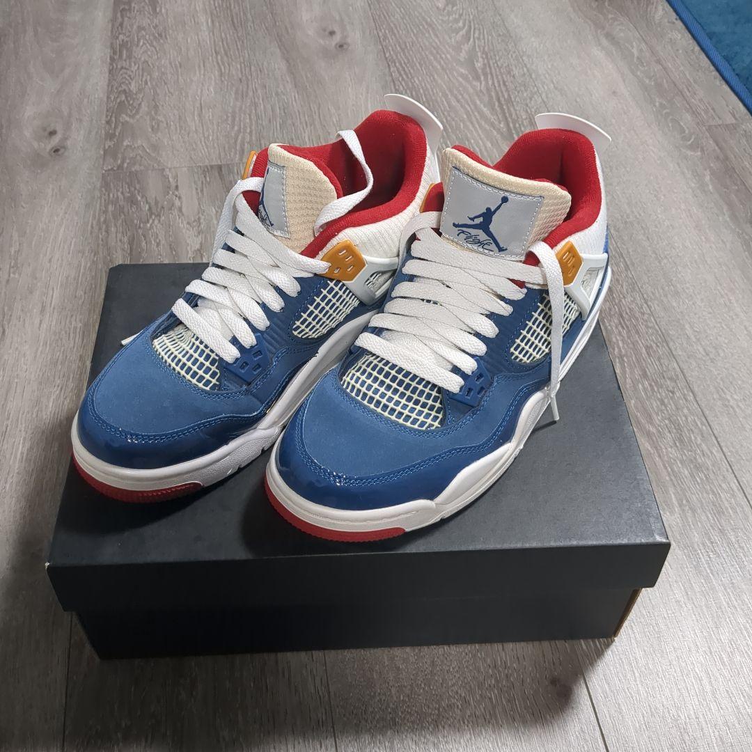 靴 NIKE AIR JORDAN 4 RETRO (GS) FRENCH BLUE JORDAN BRAND AIR JORDAN 4 RETRO (GS) FRENCH BLUE/WHITE-GYM RED