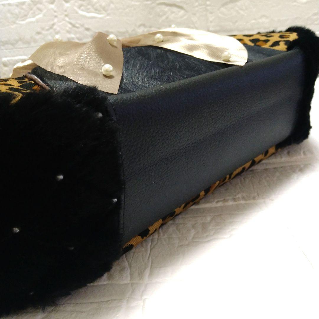 ゆ*ら様 コヤンイサムチョン☆横長トートバッグ ヒョウ柄&ボアキルト