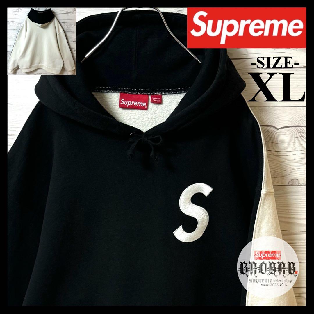大人気2色‼︎刺繍SロゴS logo‼︎XL】シュプリーム パーカー ブラック