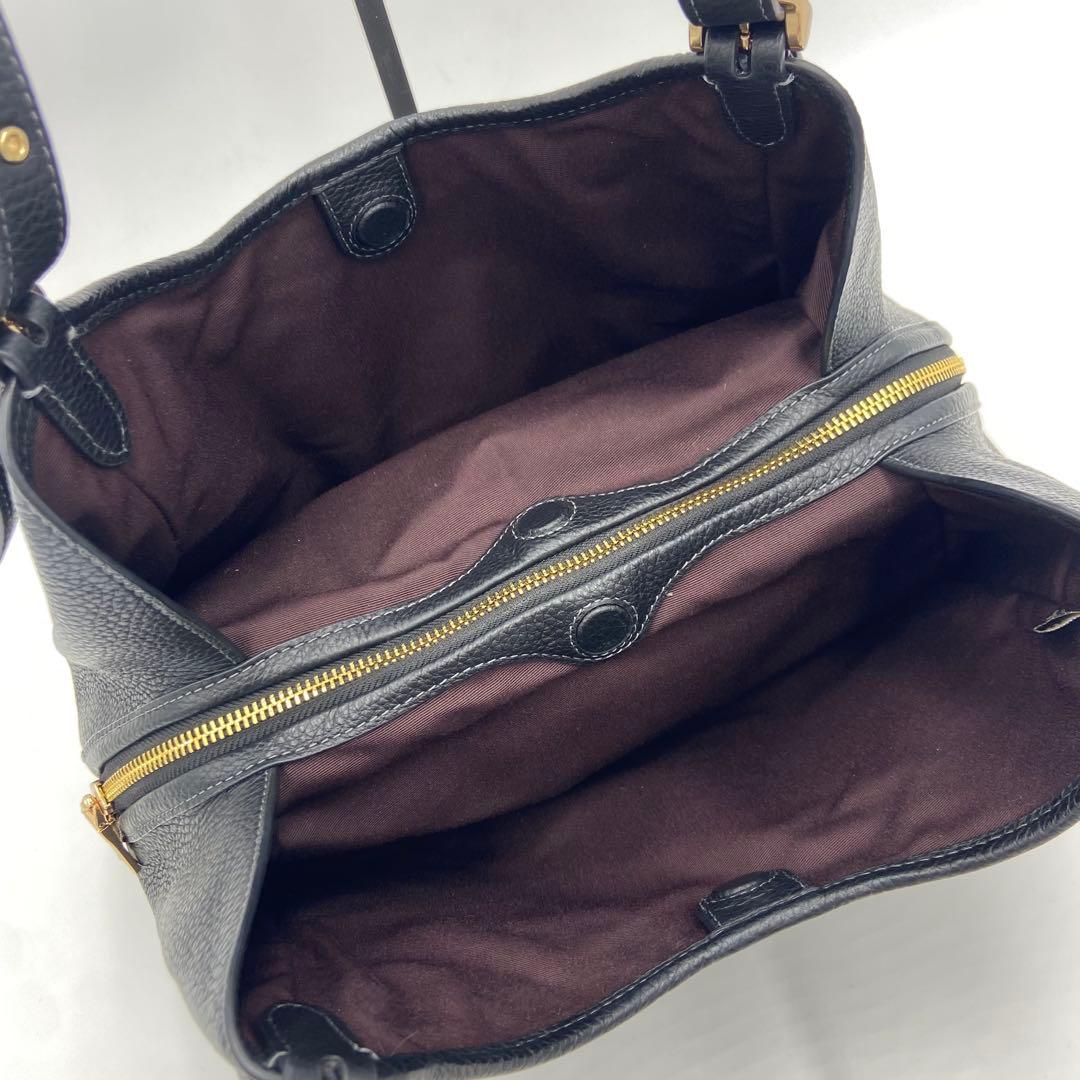 美品✨コーチ エリン ショルダーバッグ レザー シボ革 ビジネス 黒