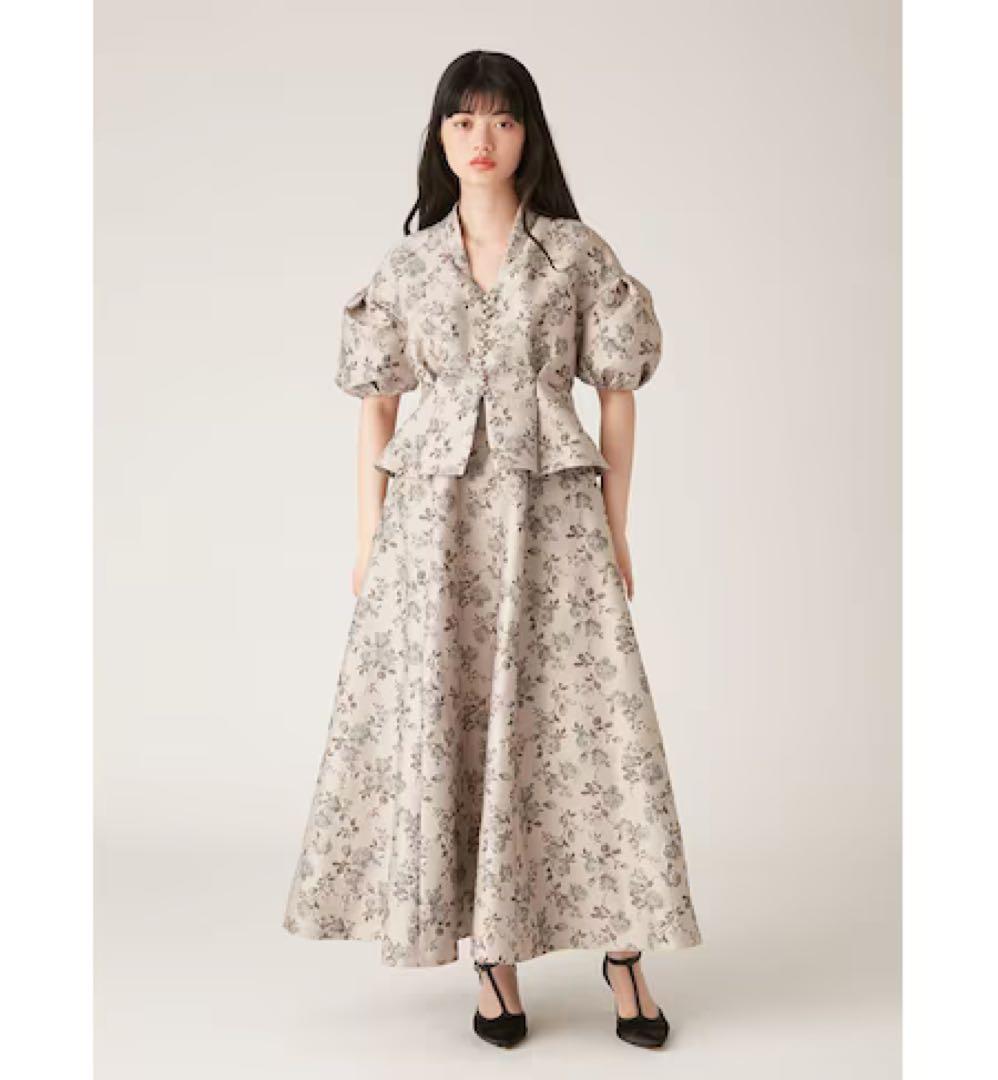 LILY BROWN ヴィンテージローズジャガードドレス リリー ブラウン