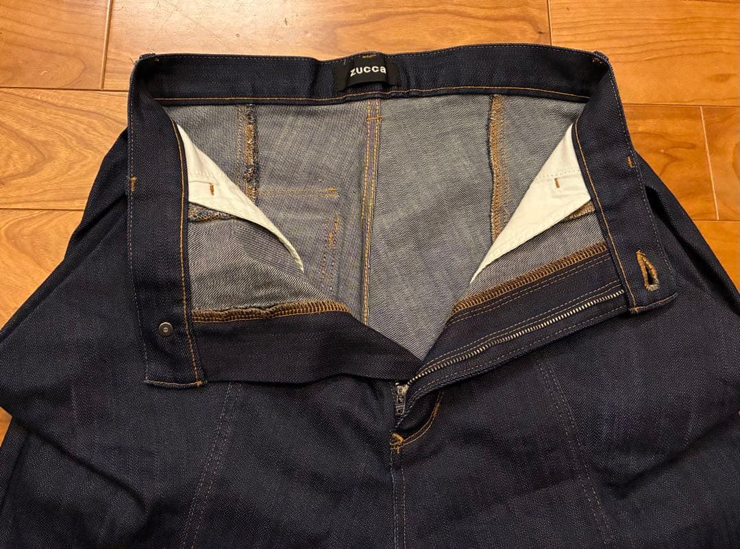 Zucca ズッカ 日本製 変形デニム サルエルパンツ ダークインディゴ S