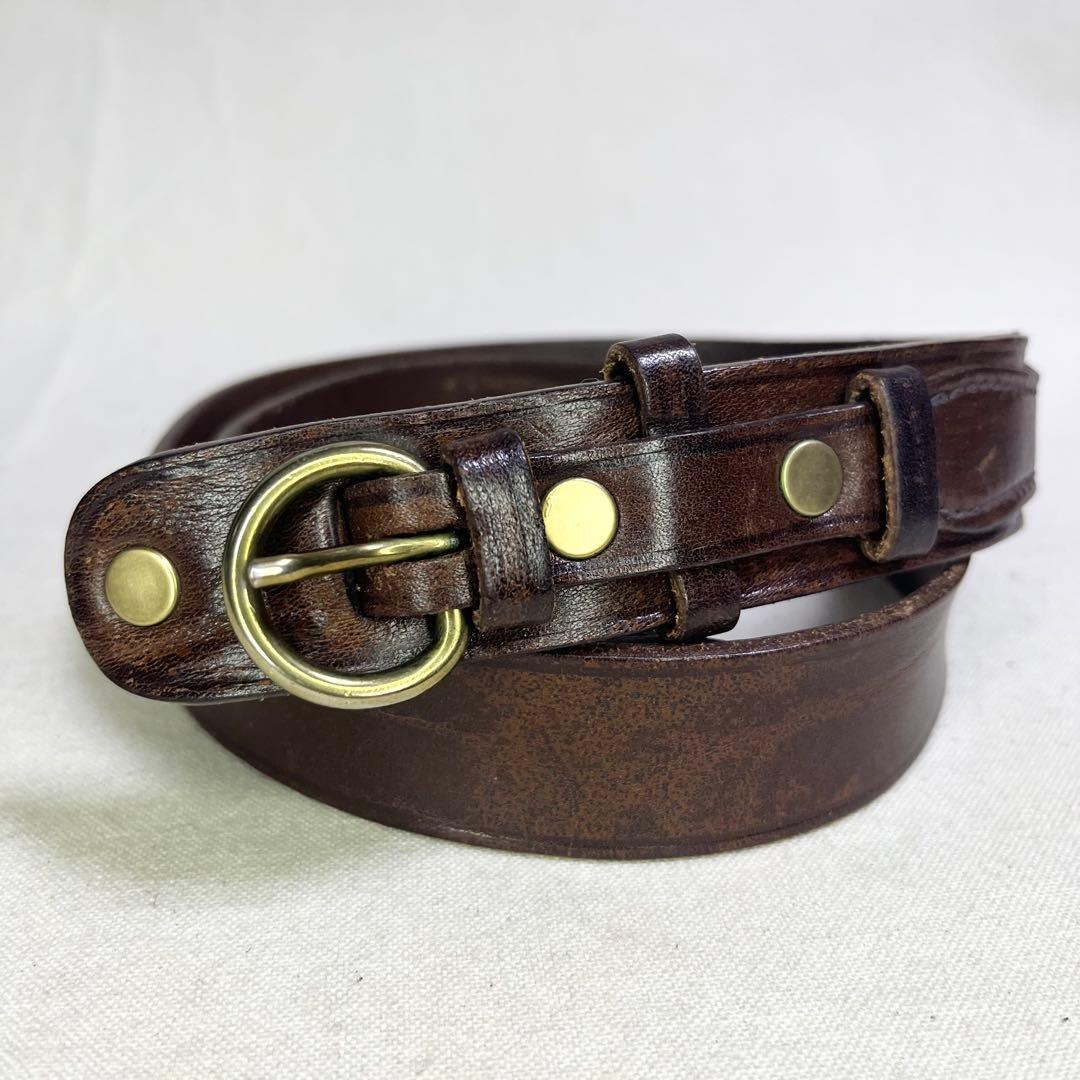 miumiu ミュウミュウ ダークブラウン レザー ベルト - メルカリ