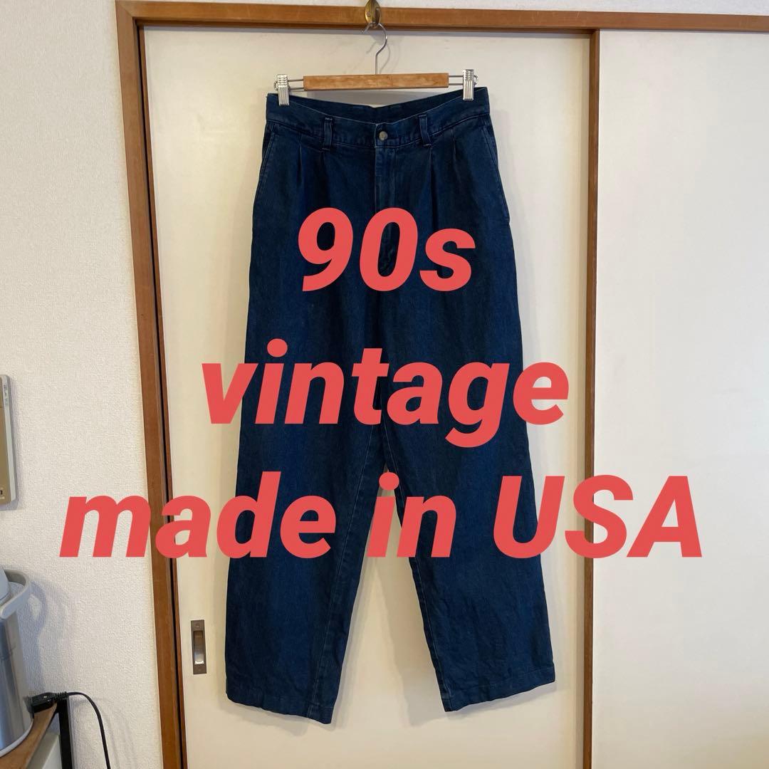 90sンテージUSA製 WILLIAM BURNSデニムワイドパンツ スラックス - メルカリ
