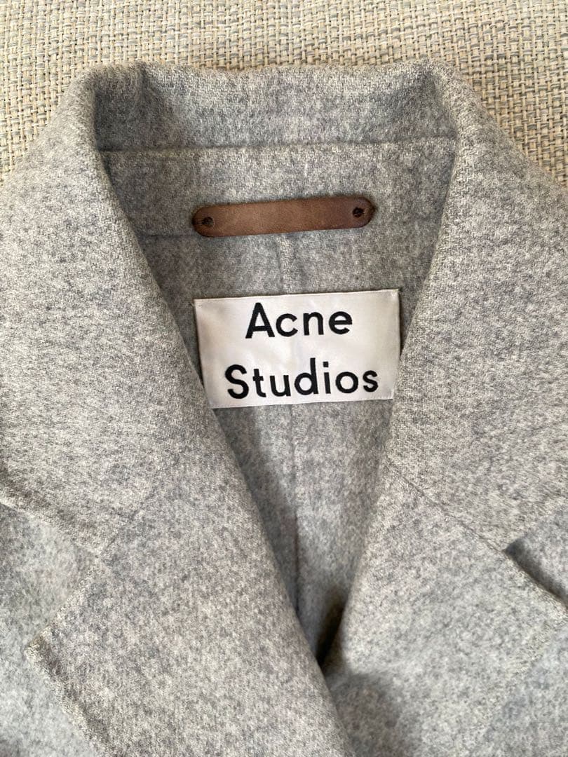 Acne studios ウールカシミヤチェスターコート グレー 灰色 - メルカリ