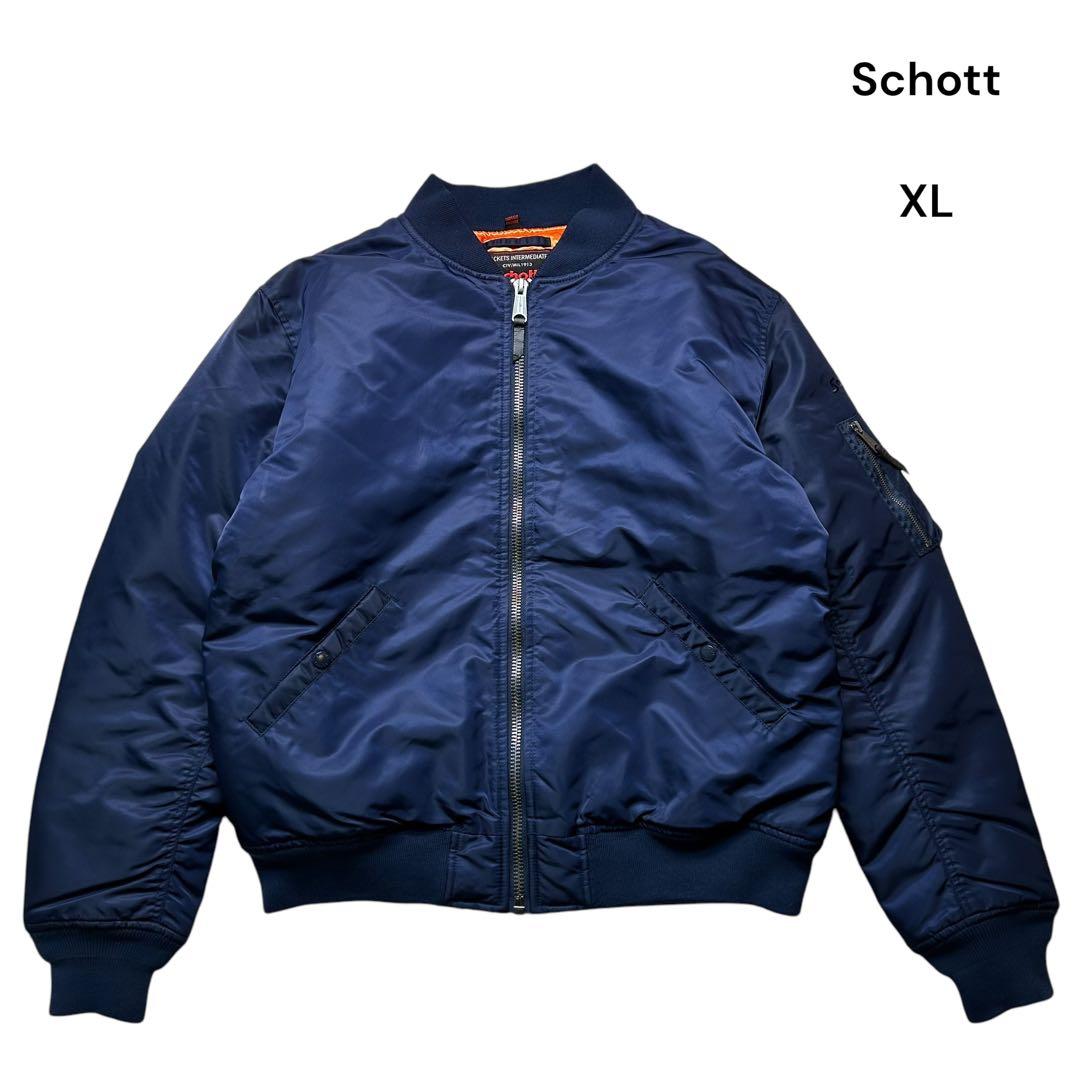 Schott ショット MA1 フライトジャケット ボマージャケットXLネイビー