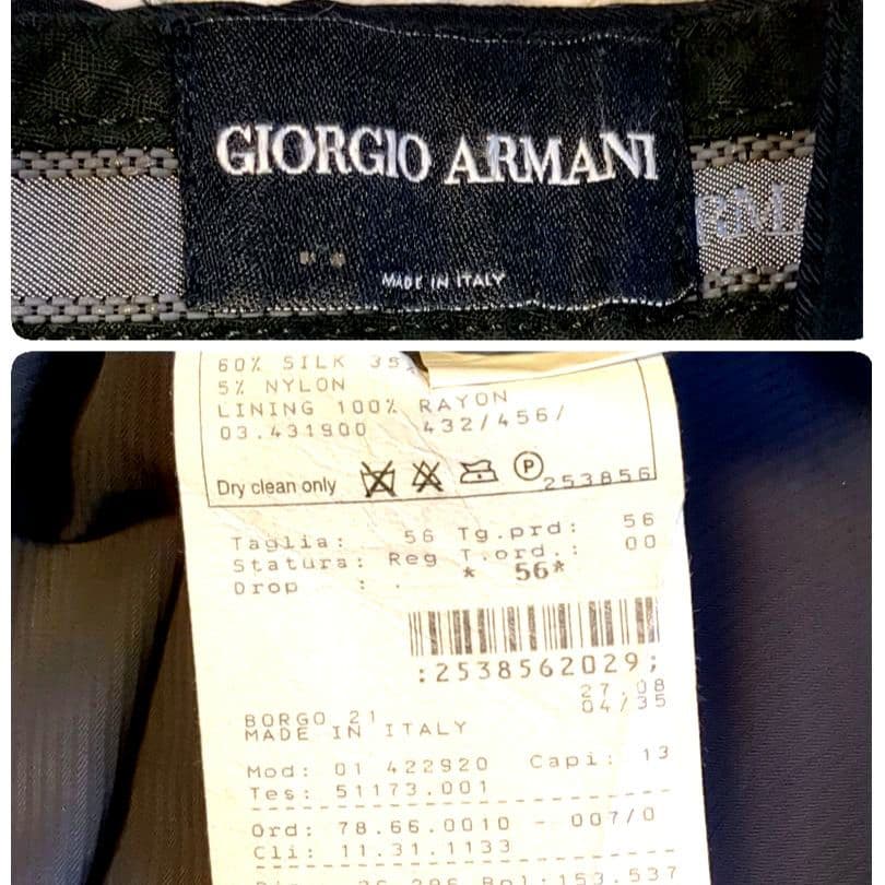 極美品 ジョルジオアルマーニ セットアップ 4XL位 56 BORGO21 黒