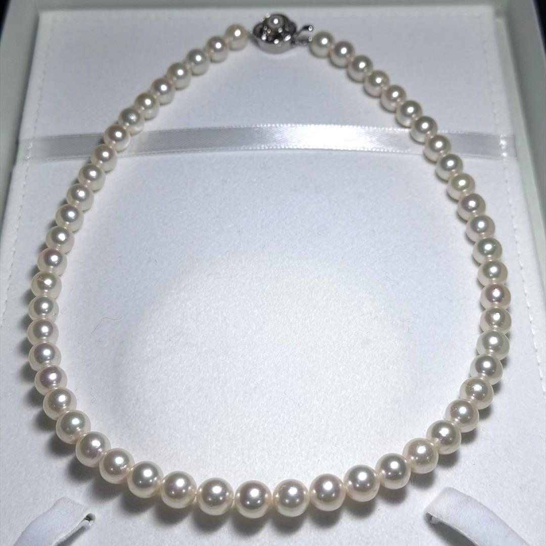 ね*★様 大珠★あこや真珠ネックレス アコヤパール 7.5〜8.0mm ホワイト