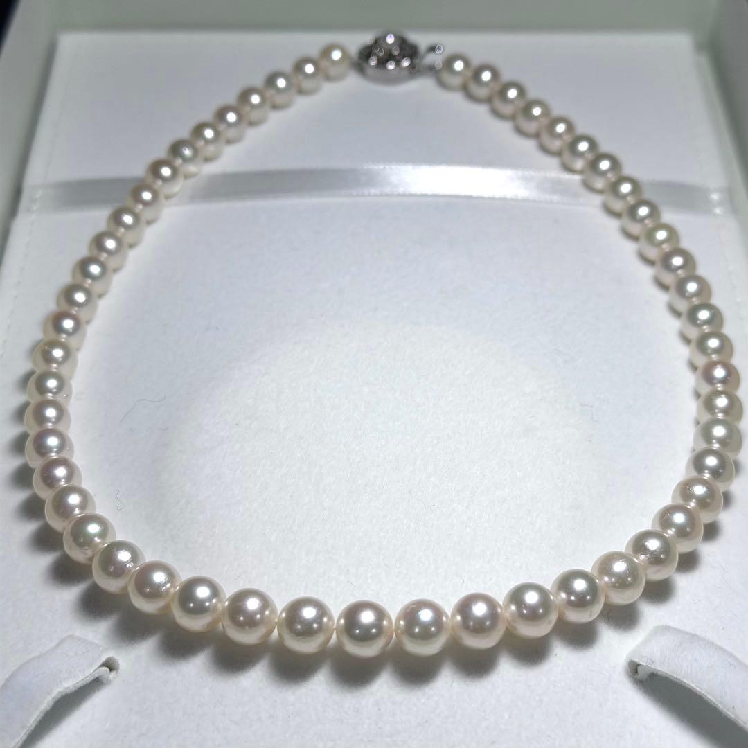ね*★様 大珠★あこや真珠ネックレス アコヤパール 7.5〜8.0mm ホワイト