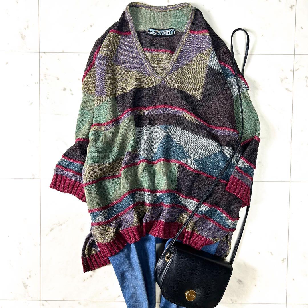 美品＊佐藤繊維 M&KYOKO エムアンドキョウコ サマーニット 半袖 マルチ