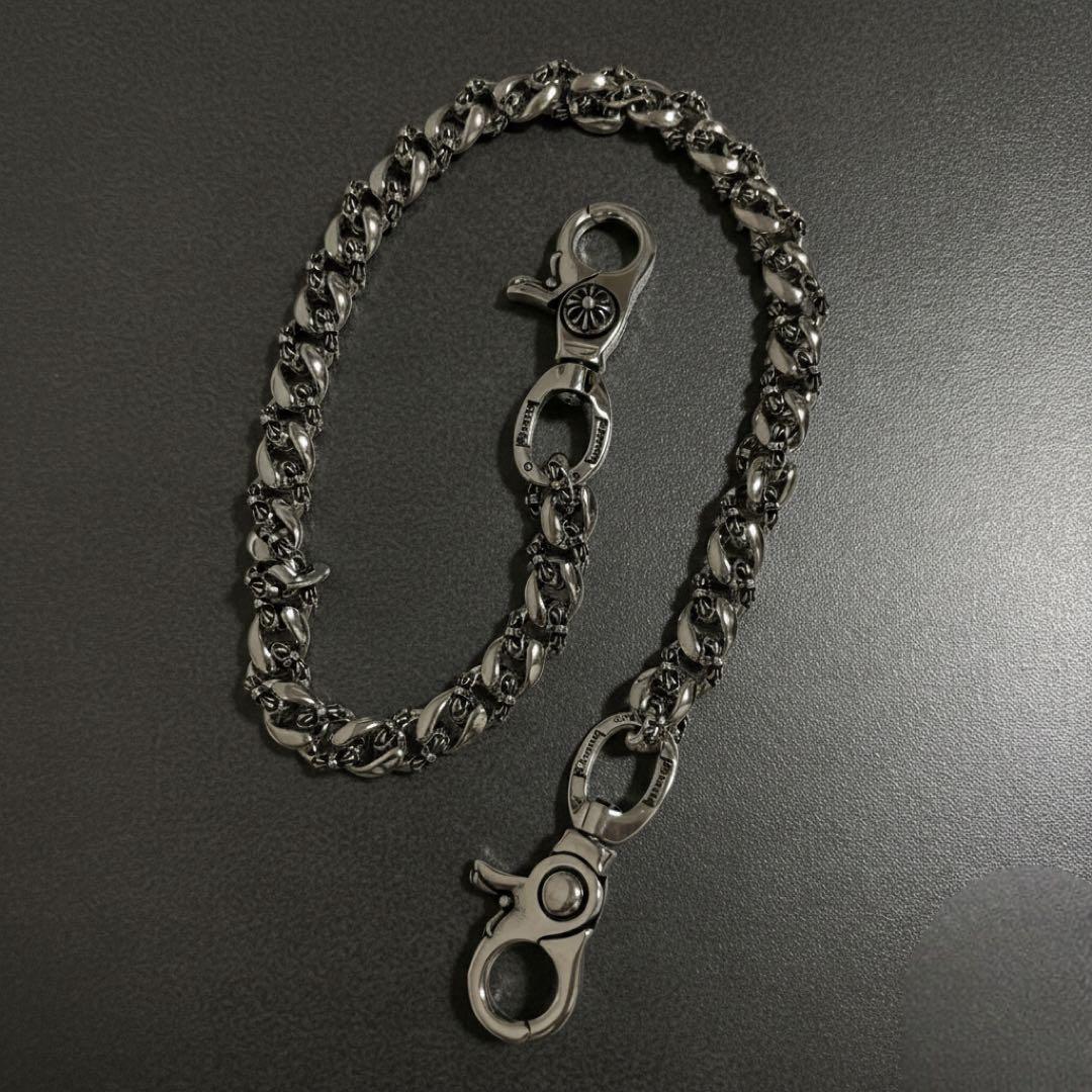 ウォレットチェーン 925刻印 シルバー クロス ヴィンテージ Y2K クロム