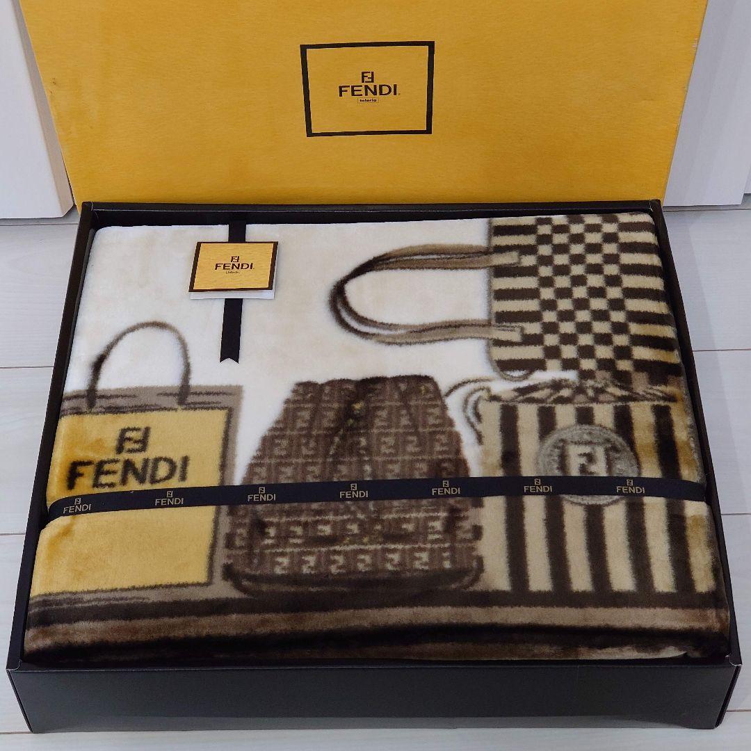 FENDI フェンディ ニューマイヤー ハーフ毛布 未使用新品箱付 廃番品