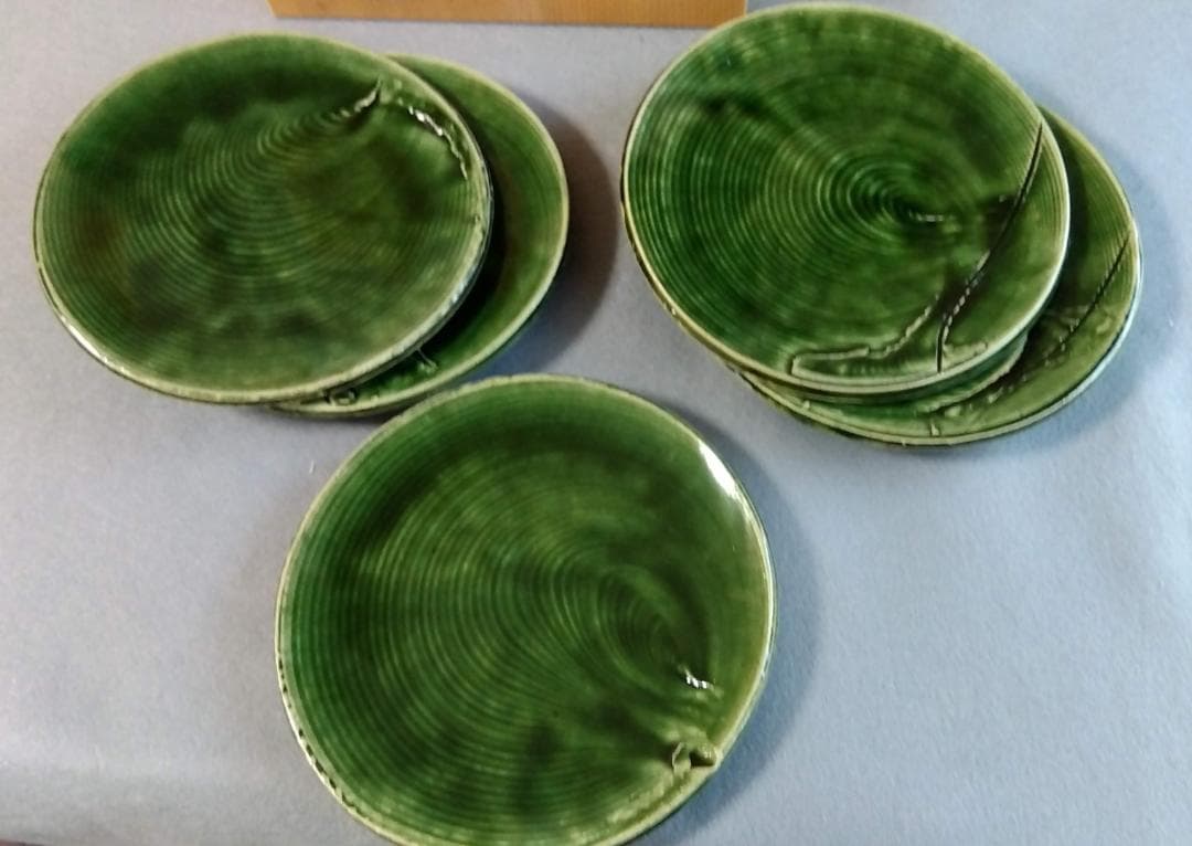 美濃焼の名工　大嶋久興　【子の日窯】　　織部　希少美品　中皿　5枚セット