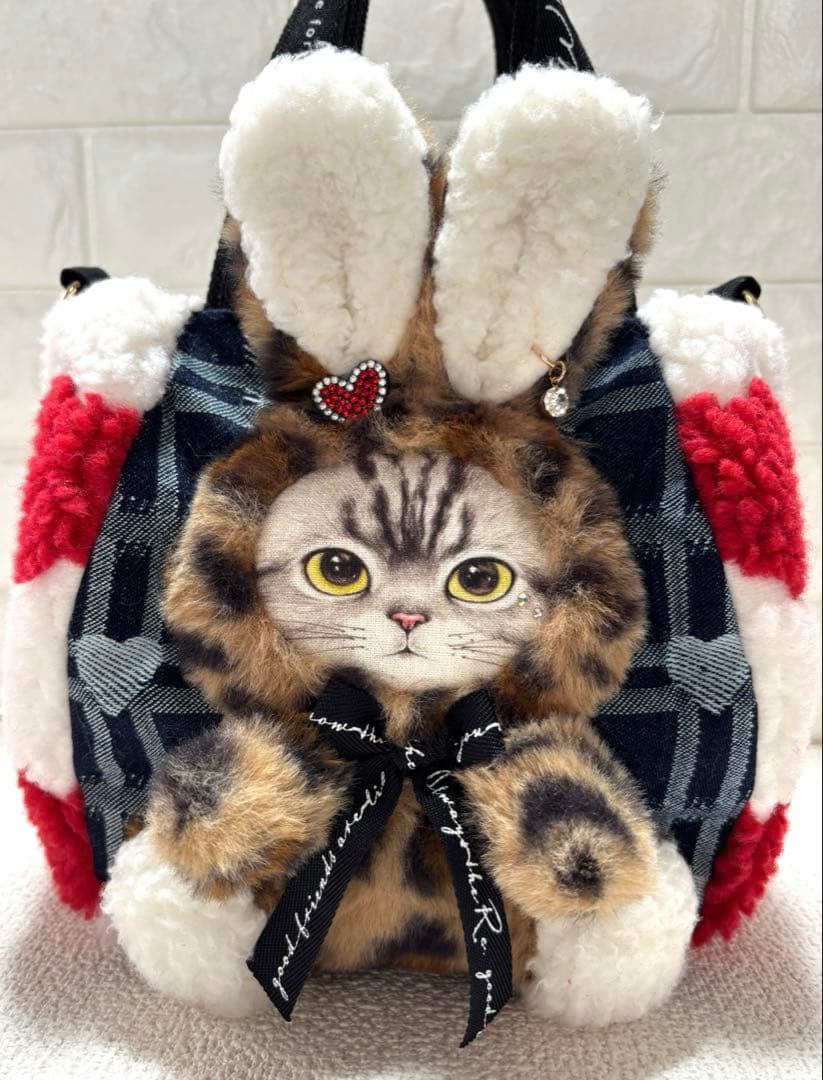 さ*ー様 コヤンイサムチョン　ハンドメイド　ハートボアバッグ　赤　ヒョウ柄うさち コヤンイサムチョン メリー ハンドメイド トートバッグ - メルカリ