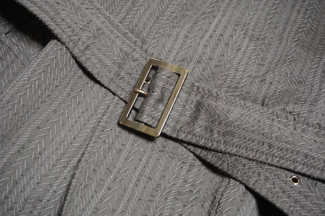 ジョルジオ アルマーニ シェブロン刺繍 シアサッカー トレンチ